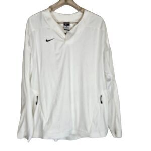 Nike Windbreaker Jacket Men's Size M White Baseball Golf Spring Pullover Light